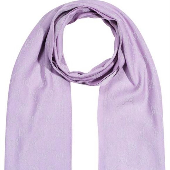 NWT Rare Gucci Pink / Grey Large Wool Signature GG Jacquard Scarf Sale - Picture 1 of 4